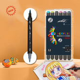 ESTUCHE ACRILICOS DOBLE PUNTA ARTIST 12 COLORES | ROYMART